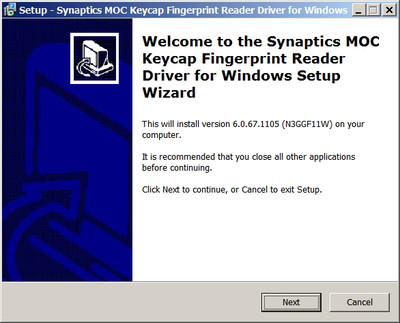 Synaptics / Lenovo Fingerprint Reader Drivers 6.0.67.1105