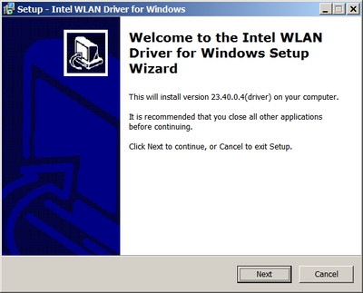 Intel Wireless Lan drivers version 23.40.0.4