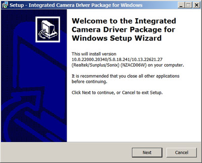 Realtek Camera drivers for Notebooks 10.0.22000.20340 WHQL