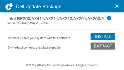 Intel Wireless Lan drivers version 23.60.1.2