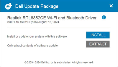 Realtek 8852CE WiFi 6E PCI-E NIC drivers 6001.16.160.200